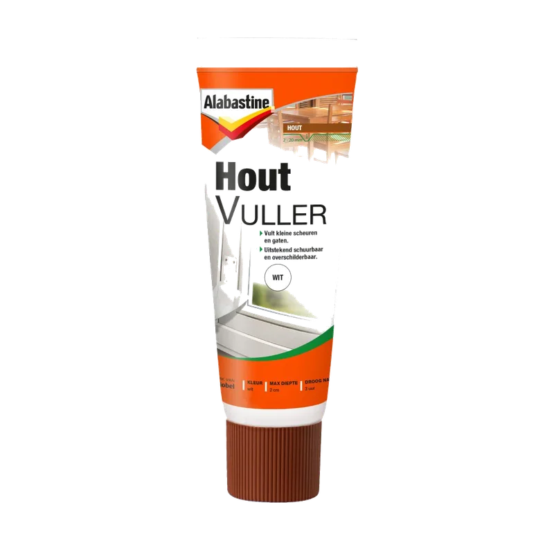 Alabastine Houtvuller – wit, tube 330 g
