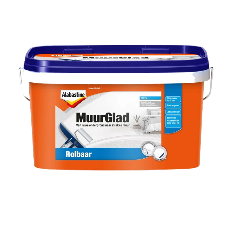 Alabastine MuurGlad Rolbaar – emmer 2,5 liter
