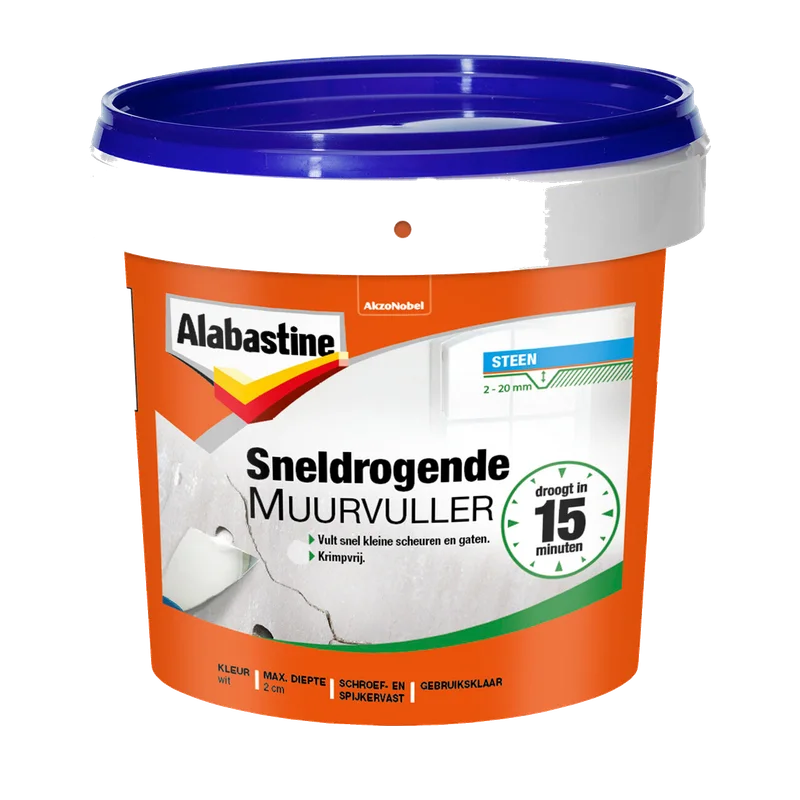 Alabastine Sneldrogende Muurvuller – pot 1 kg, wit