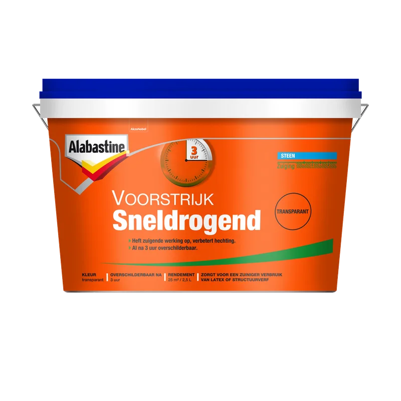 Alabastine Voorstrijk Sneldrogend – transparant, 2,5 liter