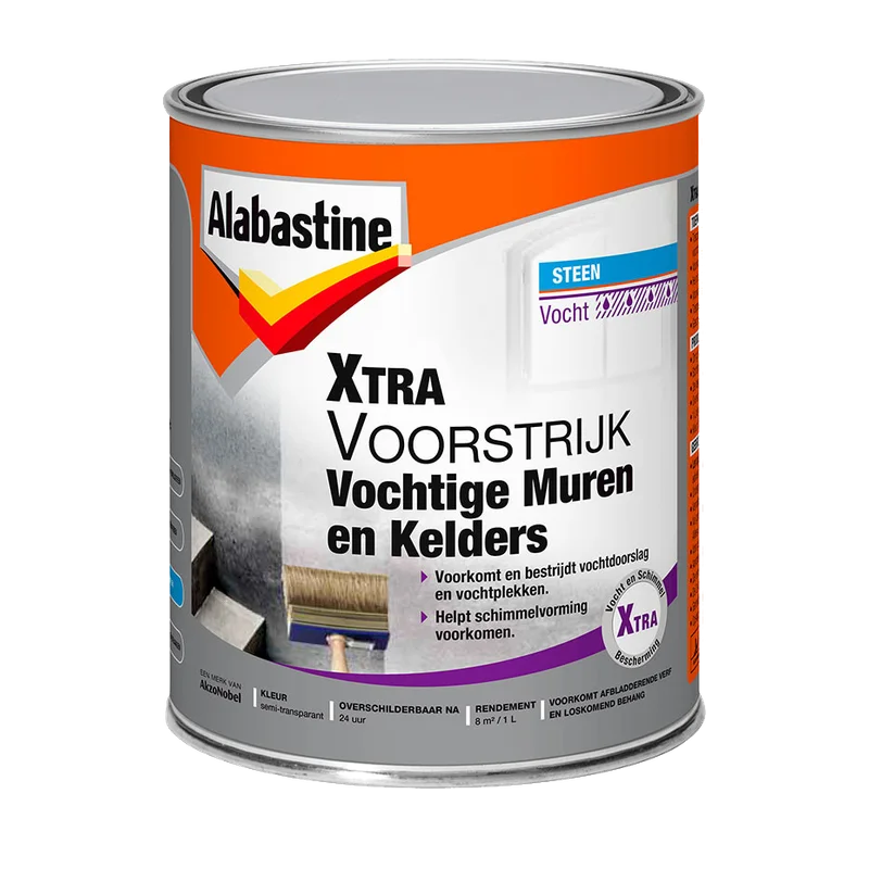 Alabastine Xtra Voorstrijk Vochtige Muren en Kelders – 1 liter