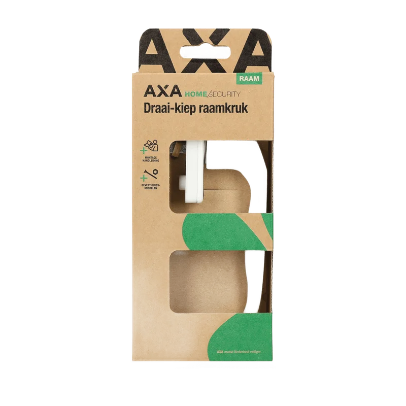 AXA draai-kiep raamkruk L – wit aluminium, stift 7 x 32 mm