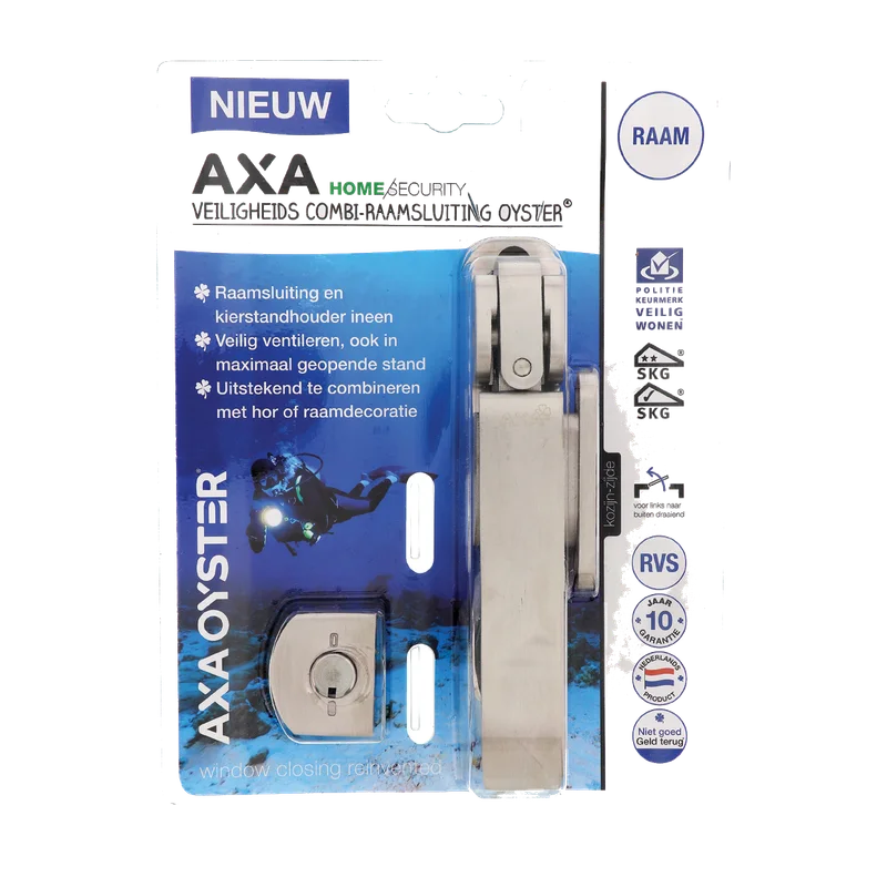AXA Oyster combi-raamsluiting – RVS, links naar buiten, 3355-15-81/RBL