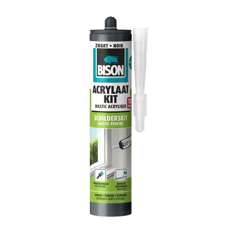 Bison Acrylaatkit Universeel zwart – koker 300 ml