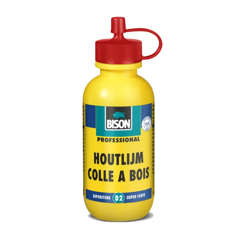 Bison Houtlijm D2 – witte houtlijm, flacon 75 g