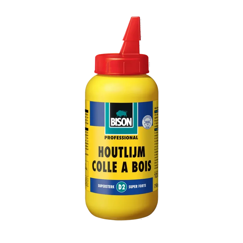 Bison Houtlijm D2 – witte houtlijm voor binnen, flacon 750 g