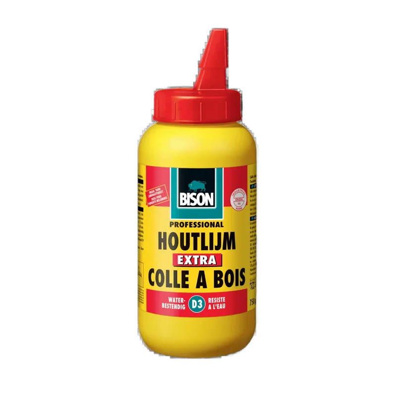 Bison Houtlijm Extra D3 – waterbestendige witte houtlijm, 750 g
