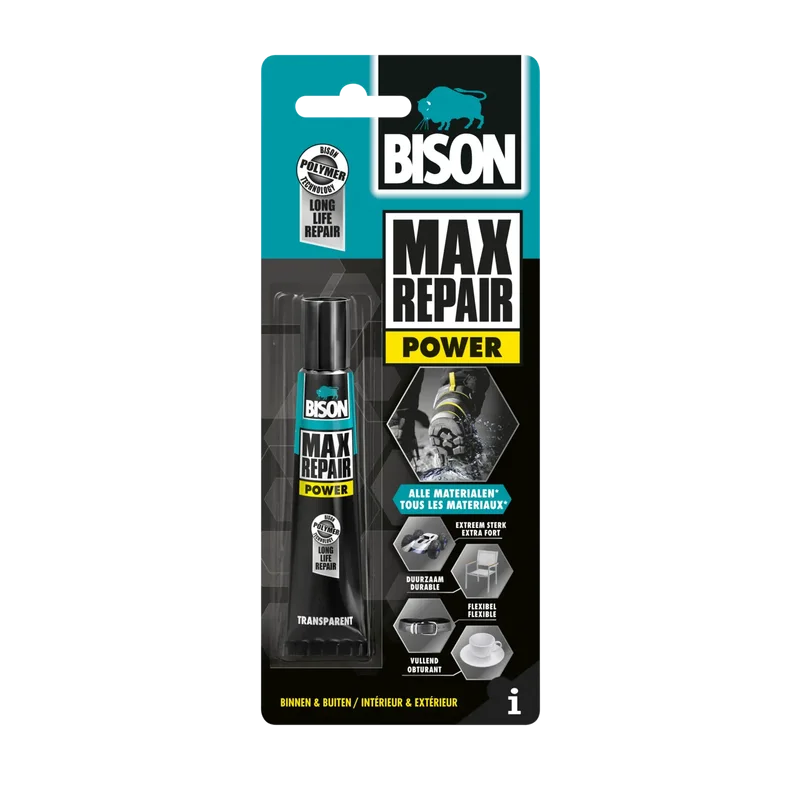 Bison Max Repair Power – reparatielijm transparant, 20 g