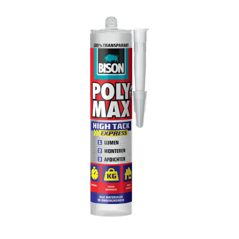 Bison Poly Max High Tack Express transparant – koker 300 g