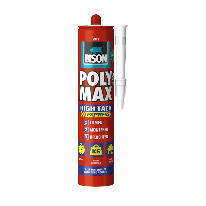 Bison Poly Max High Tack Express wit – koker 440 g