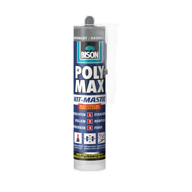 Bison Poly Max Kit antraciet – universele kit 280 ml