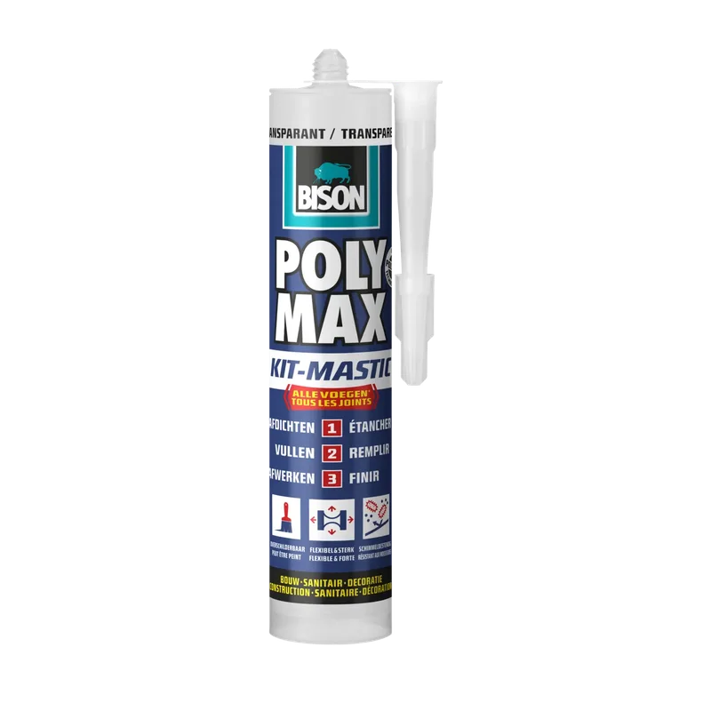 Bison Poly Max Kit transparant – kleurloze afdichtingskit 280 ml