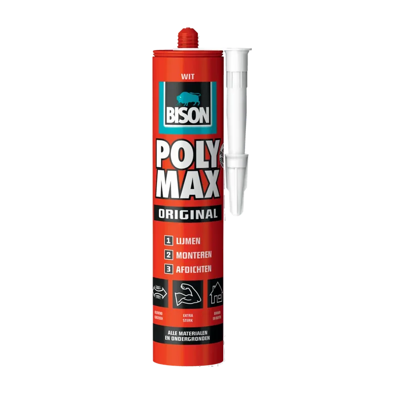 Bison Poly Max Original wit – montagelijm en kit, koker 425 g