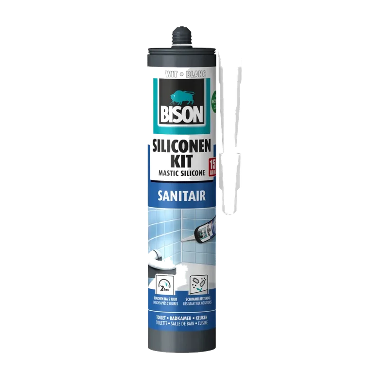 Bison Siliconenkit Sanitair – wit, koker 300 ml