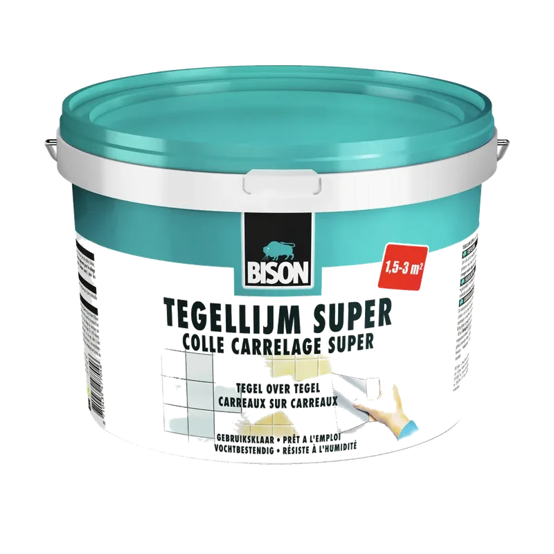 Bison Tegellijm Super – tegel over tegel, emmer 3 kg