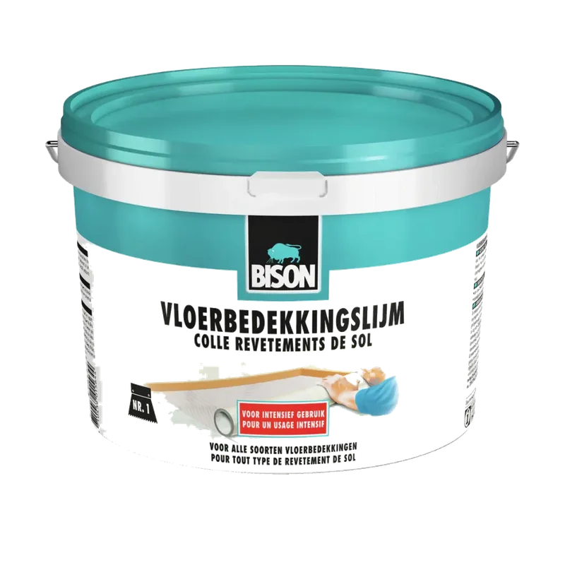 Bison Vloerbedekkingslijm – kant-en-klare dispersielijm, emmer 4 kg