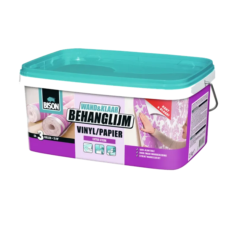 Bison Wand&Klaar Behanglijm Vinyl/Papier – emmer 2,5 kg