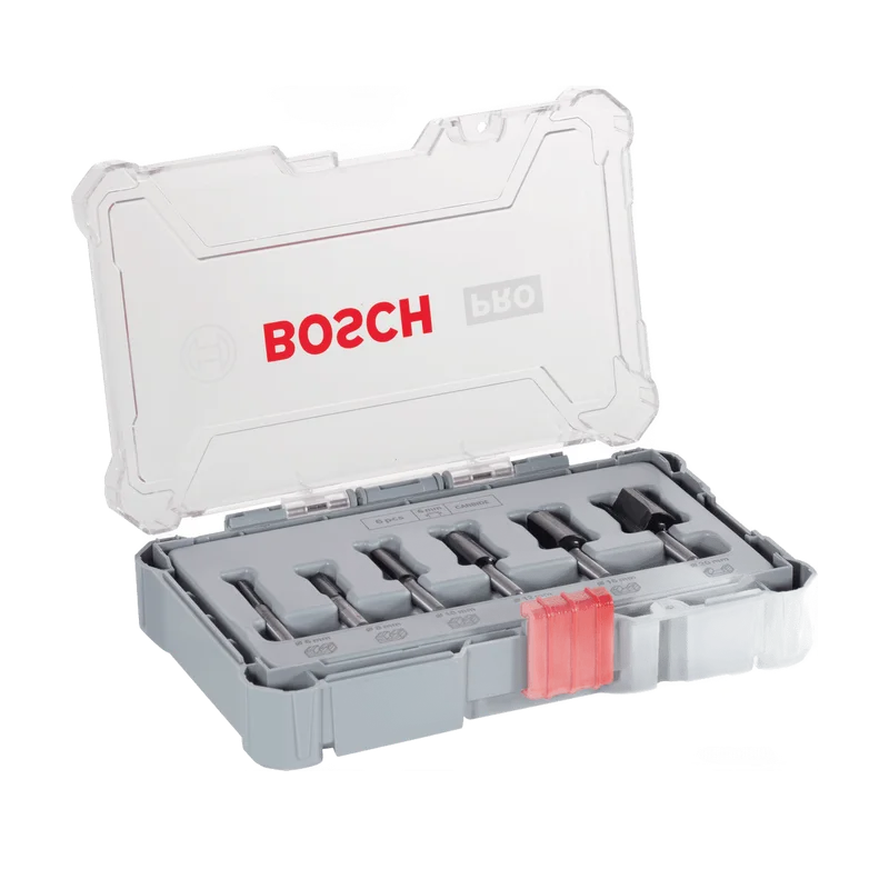 Bosch PRO set rechte frezen – 6-delig, schacht 6 mm