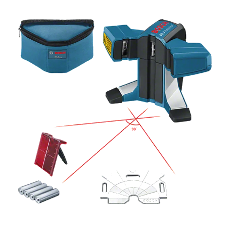 Bosch Professional GTL 3 tegellaser – met uitlijnplaat en etui