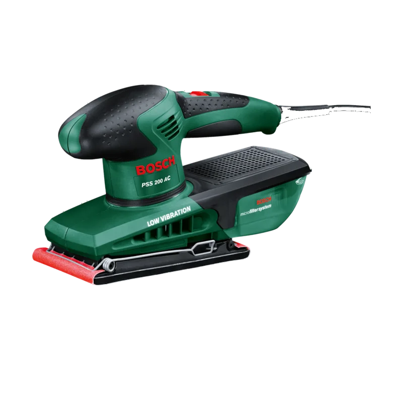 Bosch PSS 200 AC vlakschuurmachine – 200 W, 92 x 182 mm, koffer