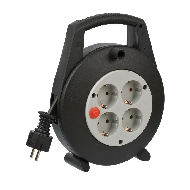 Brennenstuhl Vario Line kabelbox – 4-voudig, 5 m, zwart/grijs