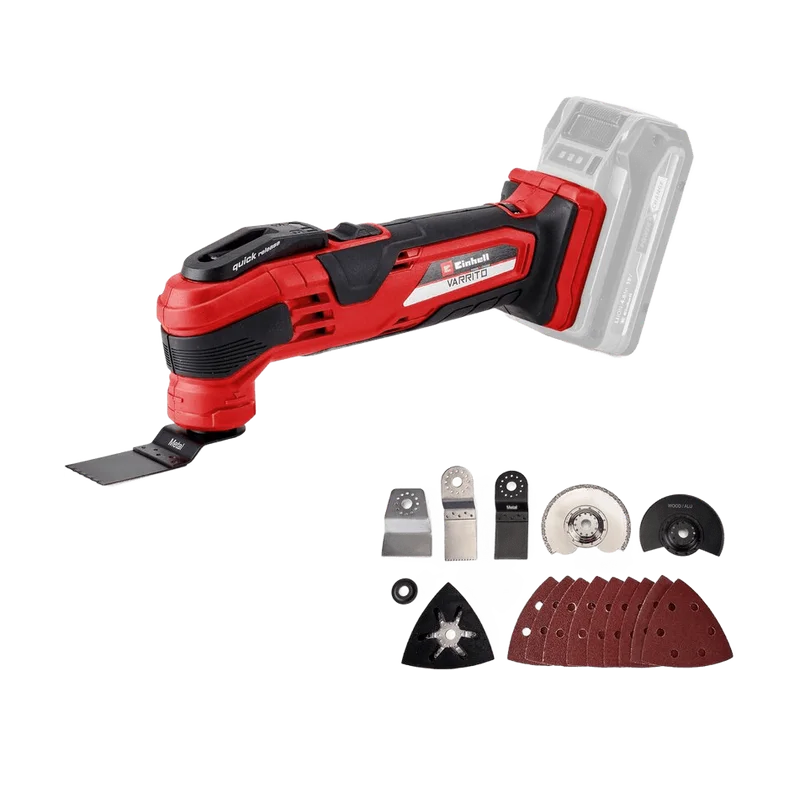 Einhell VARRITO accu multitool 18V – solo, met 6 opzetstukken