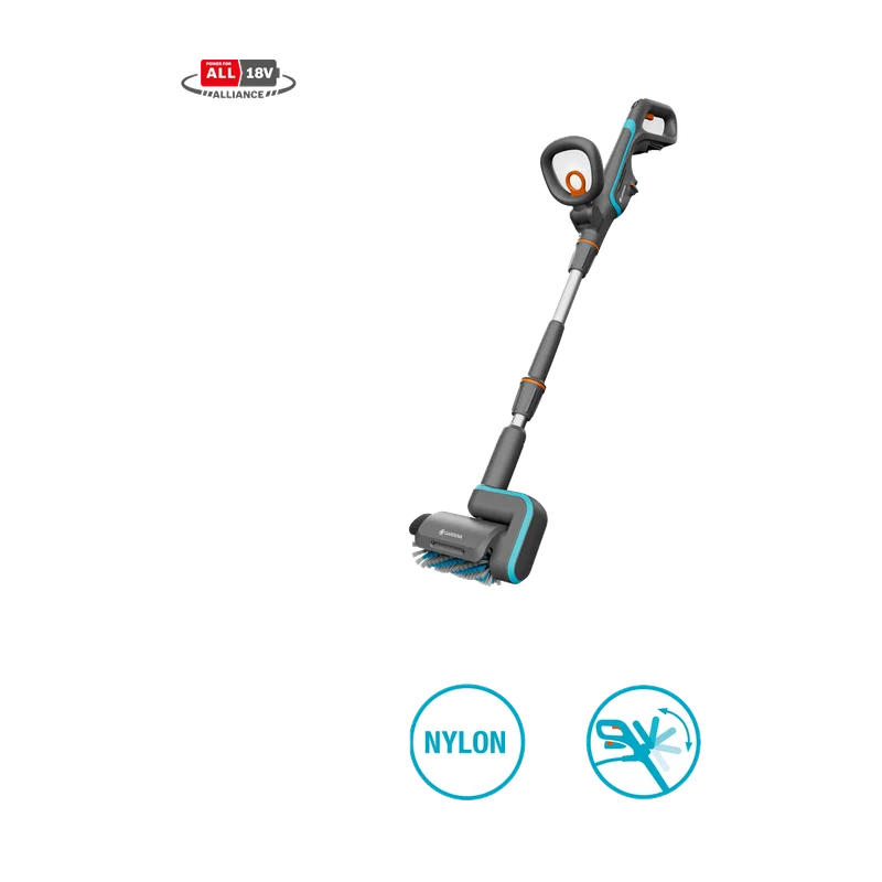 Gardena AquaBrush Patio 03/18V P4A solo – zonder accu en lader