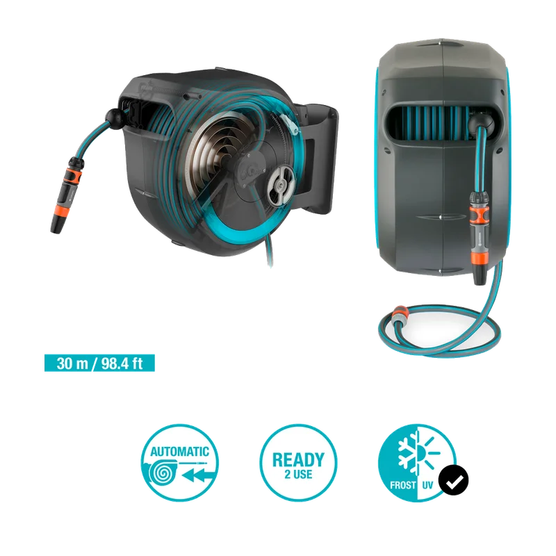 Gardena wandslangenbox RollUp L – 30 m slang van 13 mm
