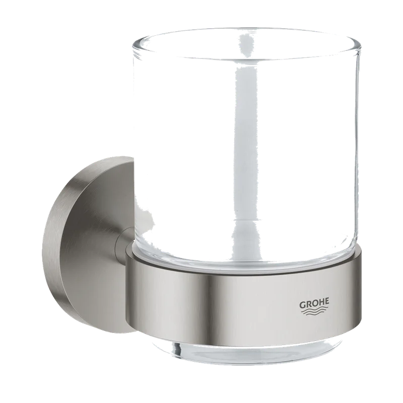 GROHE Essentials glas met houder – SuperSteel, 40447DC1