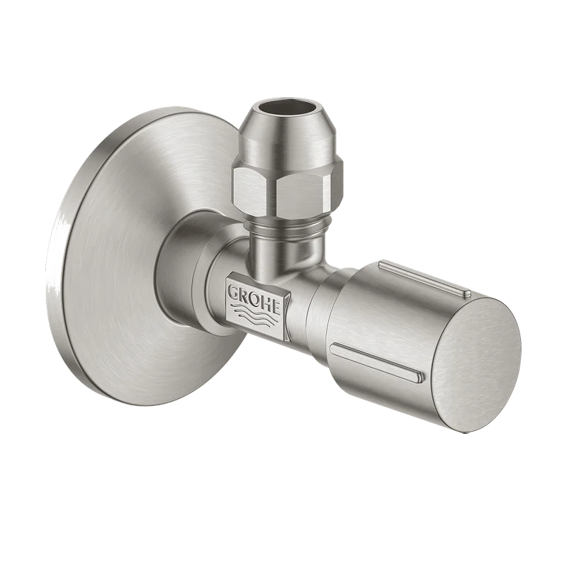 GROHE hoekstopkraan 22039DC0 – 1/2" x 3/8", metalen greep, Supersteel