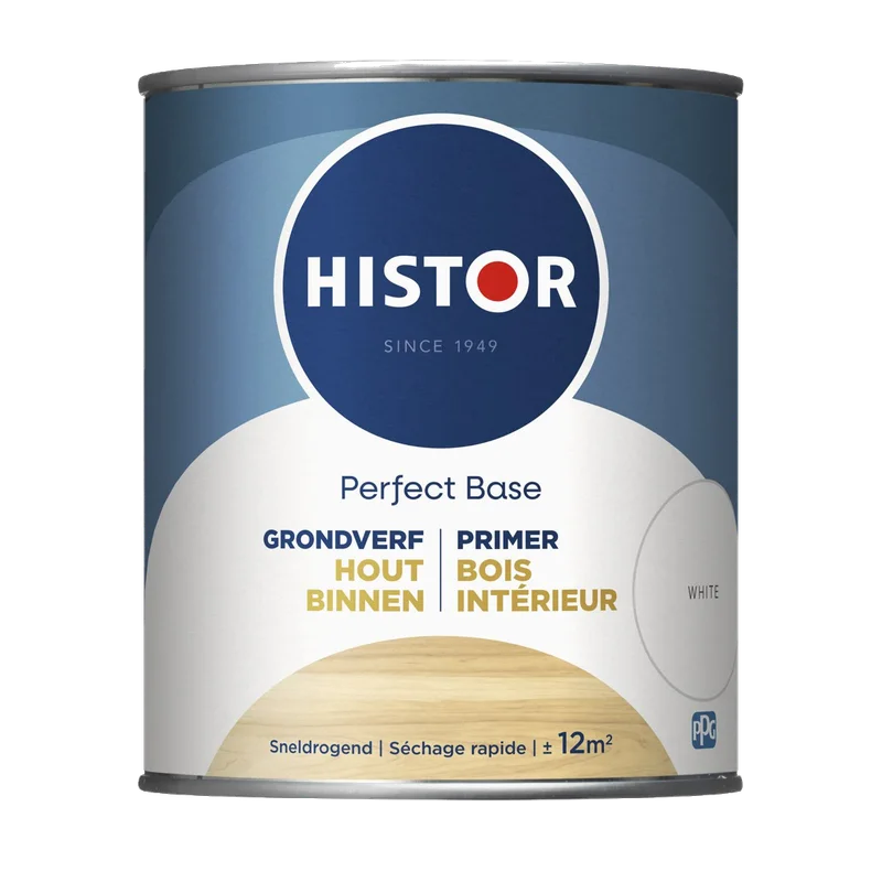 Histor Perfect Base Grondverf Hout Binnen – wit, 0,75 liter