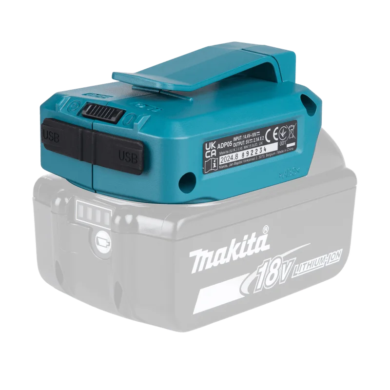 Makita DECADP05 USB-adapter – voor LXT 14,4 en 18V accu's