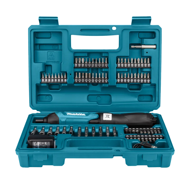 Makita DF001DW accuschroevendraaier – 3,6V, koffer met 81 delen