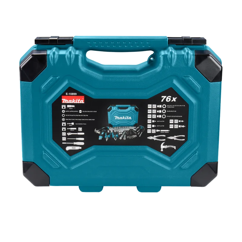 Makita E-10899 handgereedschapset – 76-delig in kunststof koffer