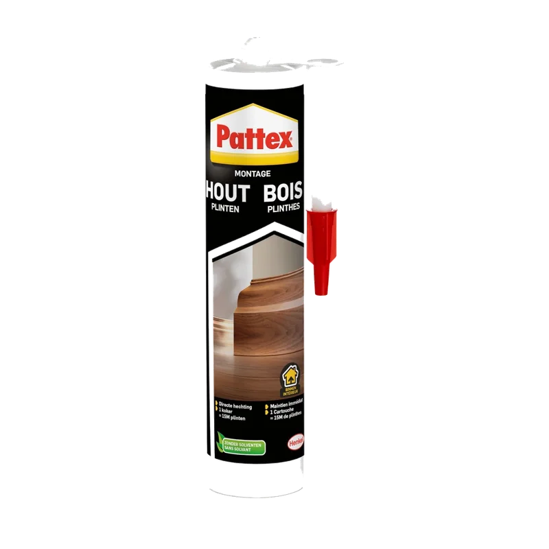 Pattex Hout & Plinten montagelijm – koker 380 g