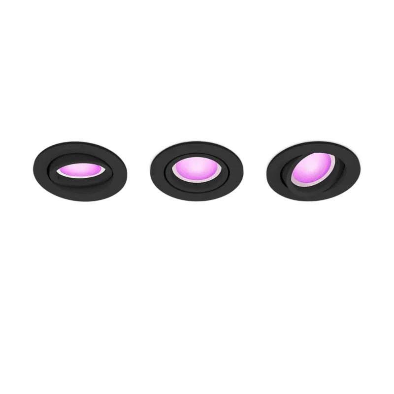 Philips Hue Centura inbouwspot – rond, zwart, 3-pack GU10