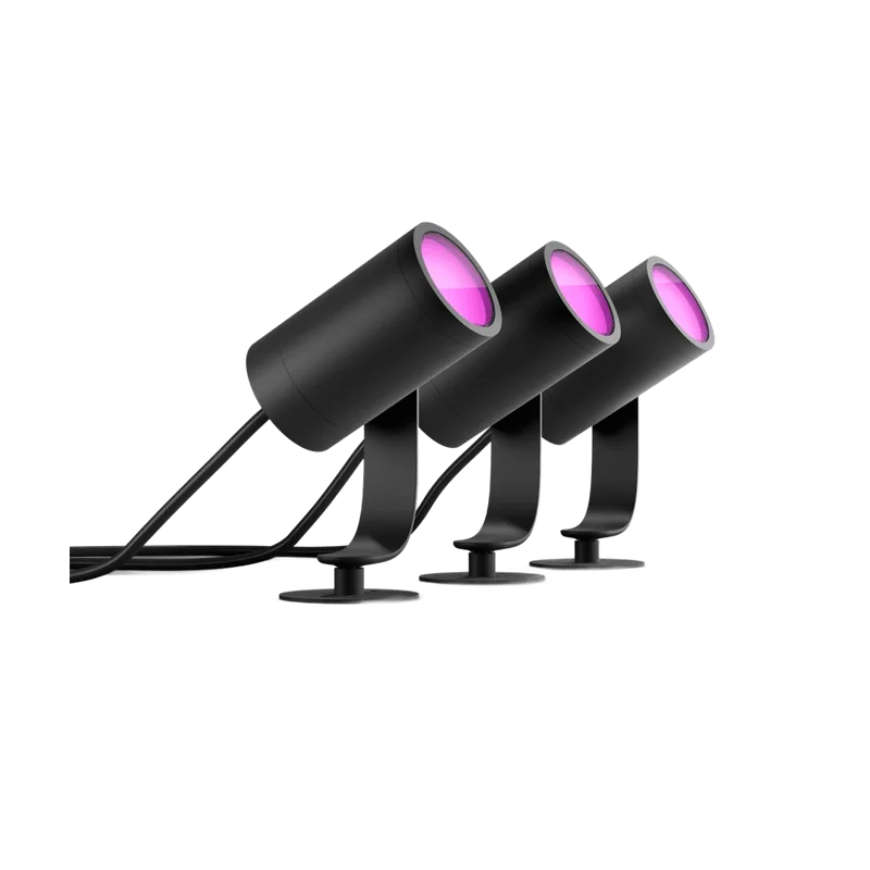 Philips Hue Lily tuinspot basisset – 3 spots, zwart, laagspanning