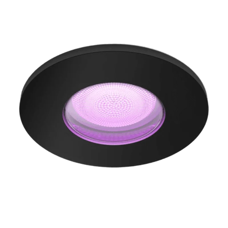 Philips Hue Xamento badkamerinbouwspot – zwart, rond, IP44