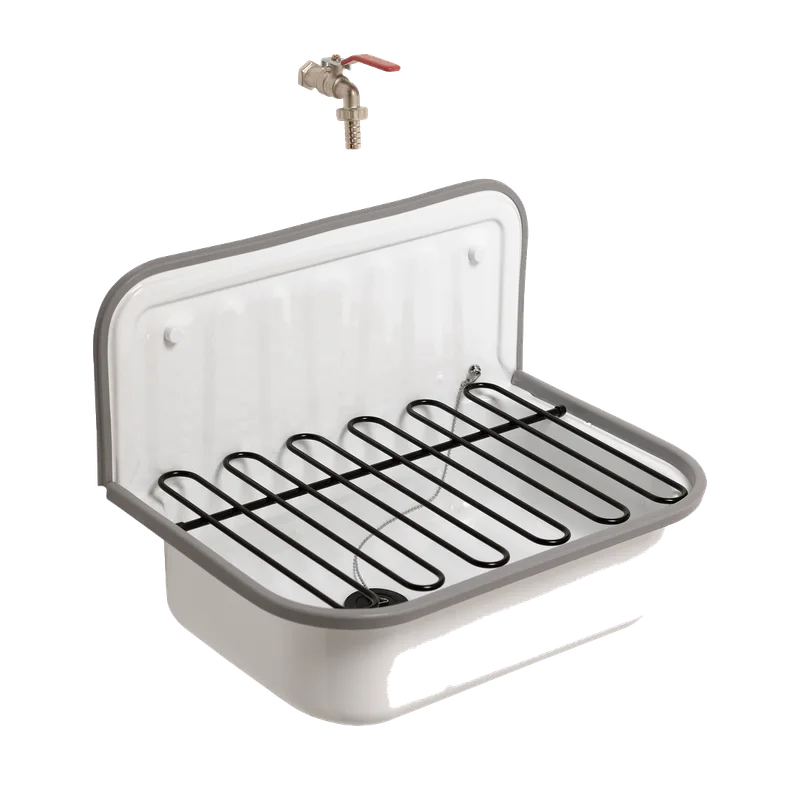Plieger Basic uitstortgootsteen pack – wit, met kraan en rooster