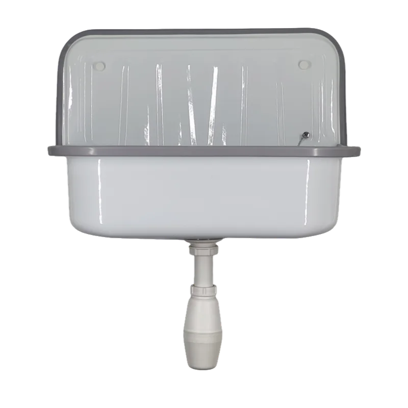 Plieger uitstortgootsteen met sifon, plug en ketting – wit