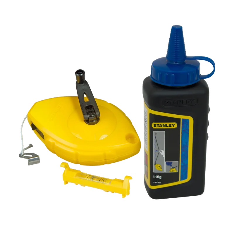 Stanley slaglijnmolenkit ABS – 30 m, blauw krijt en lijnwaterpas