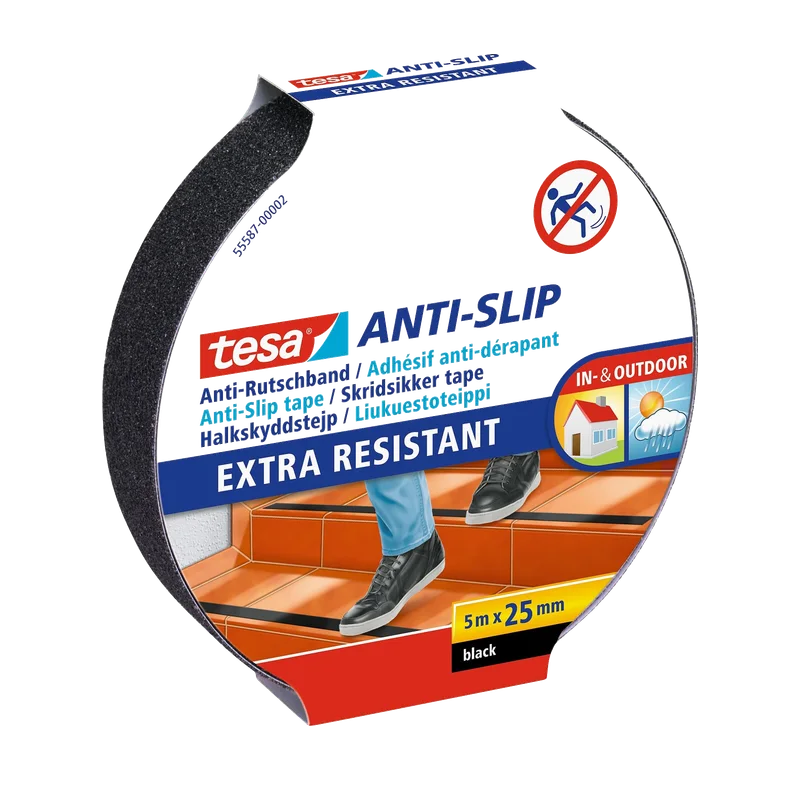 tesa Anti-Slip tape zwart – 5 m x 25 mm