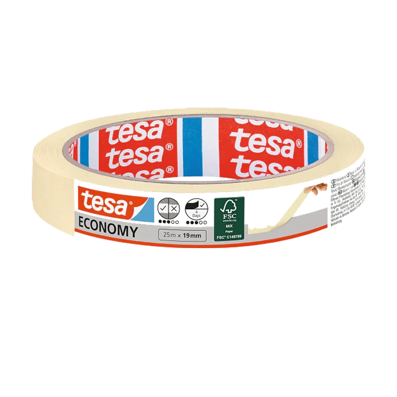 tesa Masking Tape Economy afplakband – 25 m x 19 mm, 55287