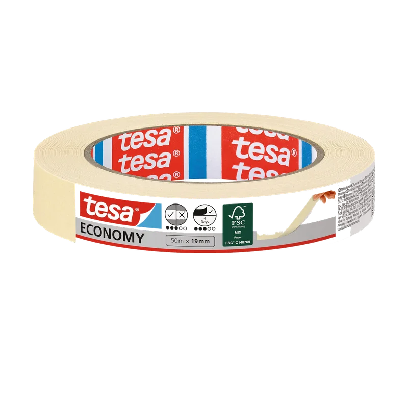 tesa Masking Tape Economy afplakband – 50 m x 19 mm, 05286
