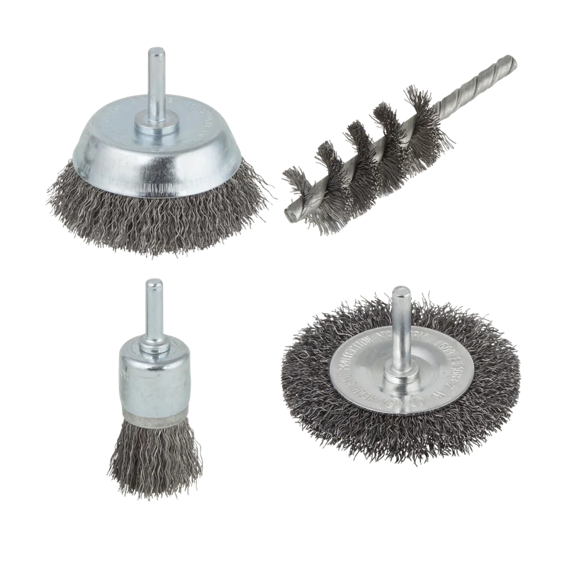 wolfcraft staaldraad-borstelset – 4-delig, 2133000
