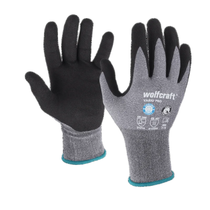 wolfcraft VARIO PRO werkhandschoenen – maat 7 (S), nitril