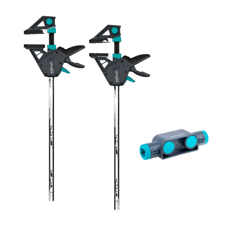 wolfcraft XL-éénhandklemset PRO MAX – 2 x 450 mm met connector